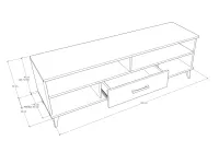 Uno tv állvány 160 cm méretrajz